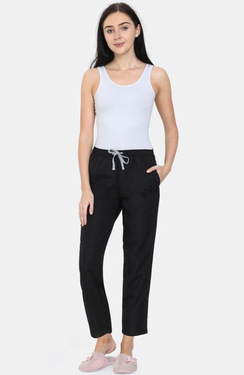 The Black Canvas Solid Women PJ Pant