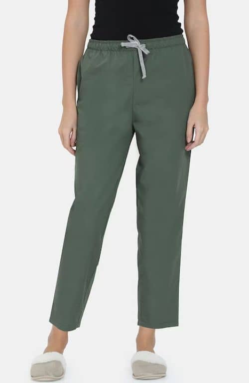 The Olive Great Green Solid Women PJ Pant