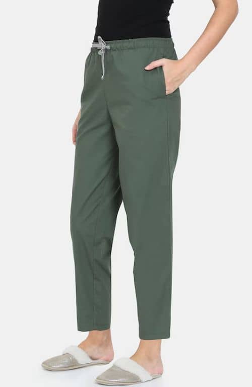 The Olive Great Green Solid Women PJ Pant