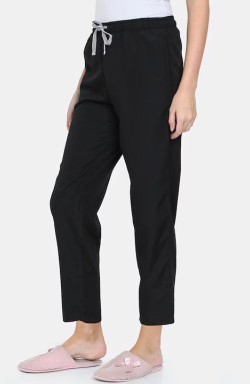 The Black Canvas Solid Women PJ Pant