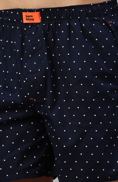 The Great Polka White in Blue Boxer