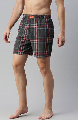 The Royal Plaid - Mid Grey Melange & Ash Grey Boxer