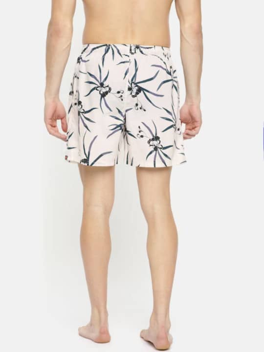 The Tropically Breezy White Cambric Cotton Boxer Shorts