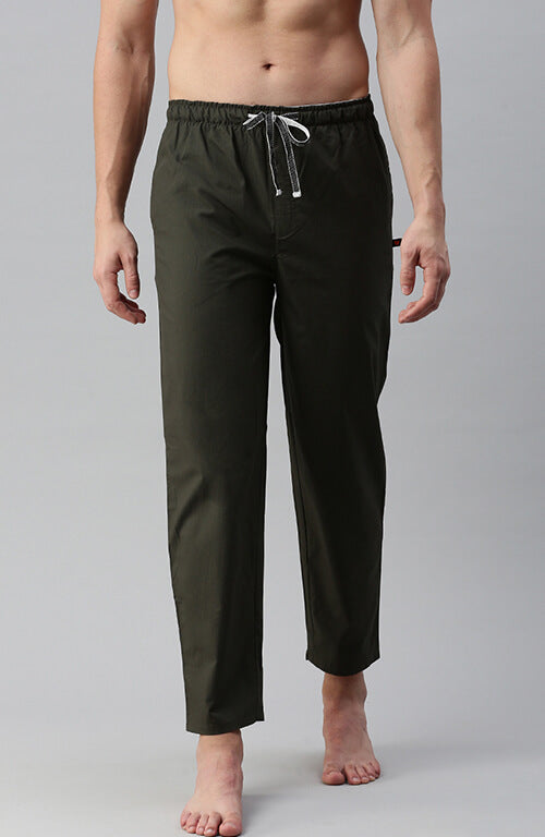 The Woven Army Green Men PJ Pant