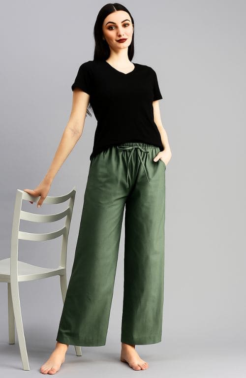 The Olive Solid Wide Leg