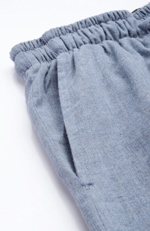 The Light Blue Solid Denim Women Wide Leg