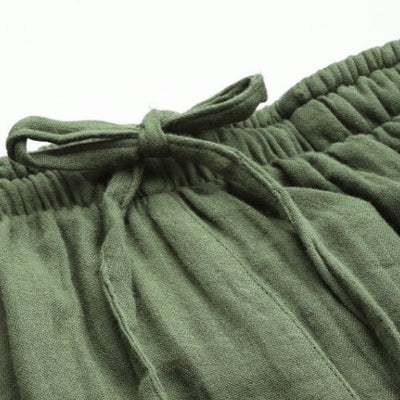 The Royal Olive Solid Cotton Women Wide Leg