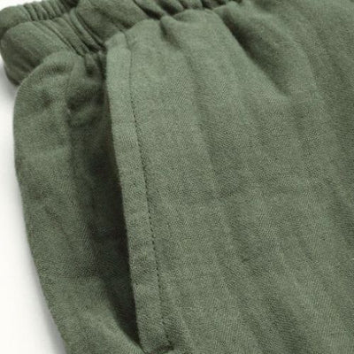 The Royal Olive Solid Cotton Women Wide Leg