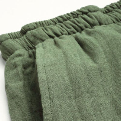 The Royal Olive Solid Cotton Women Wide Leg