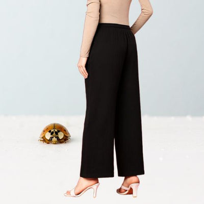 The Marcus Black Cotton Women Wide Leg Pant