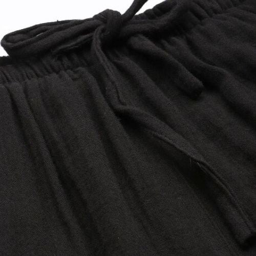 The Marcus Black Cotton Women Wide Leg Pant