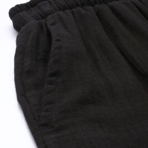 The Marcus Black Cotton Women Wide Leg Pant