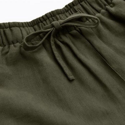 The Hunter Olive Cotton Twill Women Wide Leg Pant