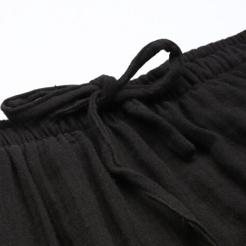 The Marcus Black Cotton Women Wide Leg