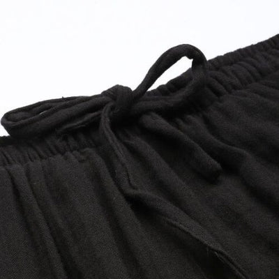 The Marcus Black Cotton Women Wide Leg