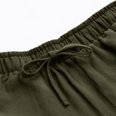 The Hunter Olive Cotton Twill Women Wide Leg Pant
