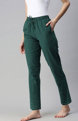 The Bareblow Forest Green Small Check Women PJ Pants