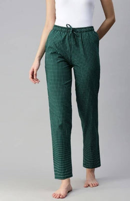 The Bareblow Forest Green Small Check Women PJ Pants