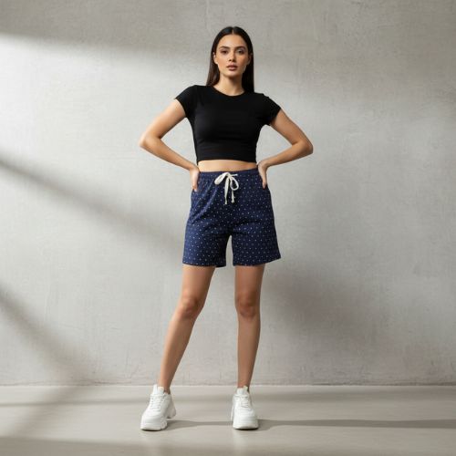 The Polka Dot Blue Women WFH Shorts