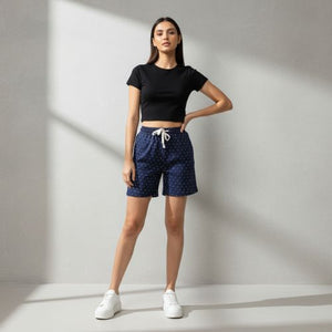The Polka Dot Blue Women WFH Shorts