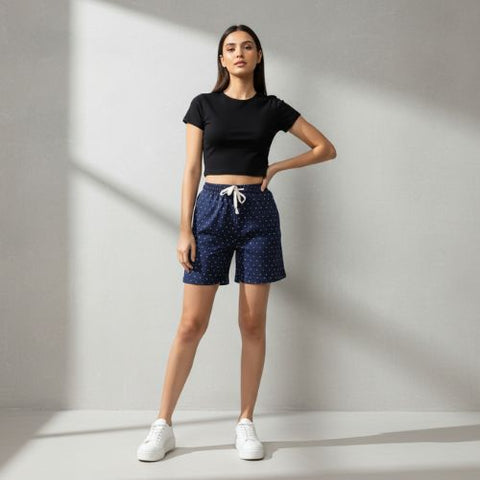 The Polka Dot Blue Women WFH Shorts