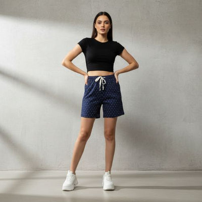 The Polka Dot Blue Women WFH Shorts