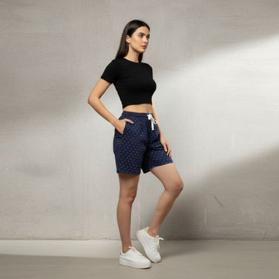 The Polka Dot Blue Women WFH Shorts