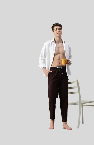 The Space Brown Solid Men PJ Pant