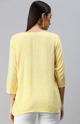The Yellow Little Blooms Floral Women Top