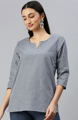 The Mini Gingham Checked Women Top