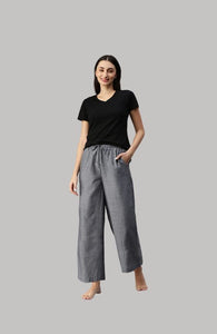 The Bareblow Charcoal Grey Women Wide Leg