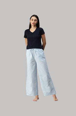 The Sweet Dream Sky Blue Women Wide Leg