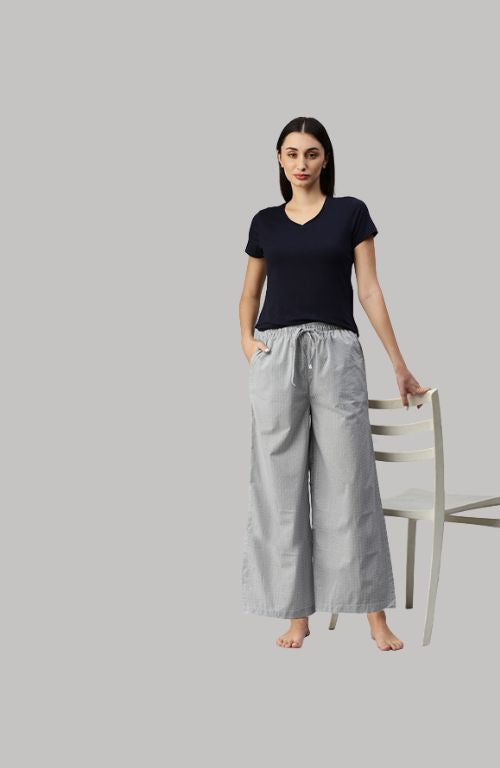 The Bareblow Black and White Matter Women Wide Leg
