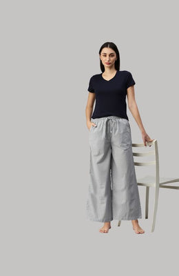 The Bareblow Black and White Matter Women Wide Leg