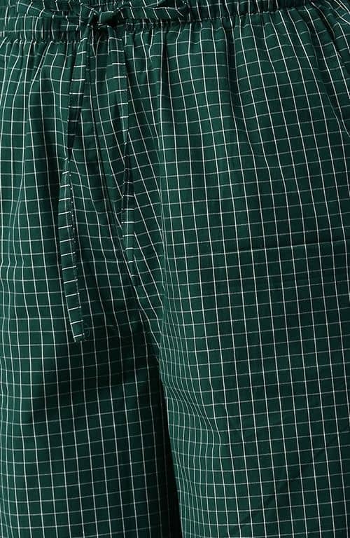 The Hunter Green Checked Women Wide Leg