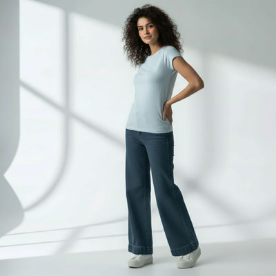 The Ocean is Aqua Crew Neck T-Shirt For Women