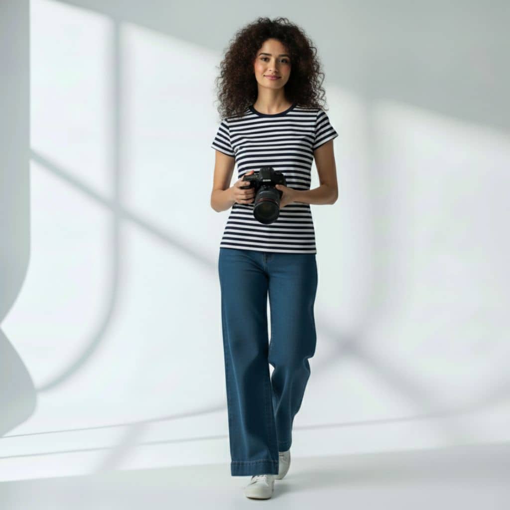 The Rich Striped Nautical Crew Neck T-Shirt For Women