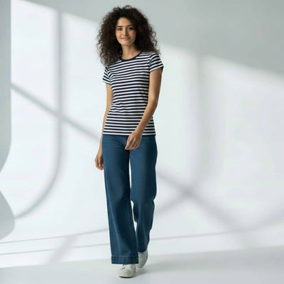 The Rich Striped Nautical Crew Neck T-Shirt For Women