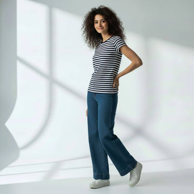 The Rich Striped Nautical Crew Neck T-Shirt For Women