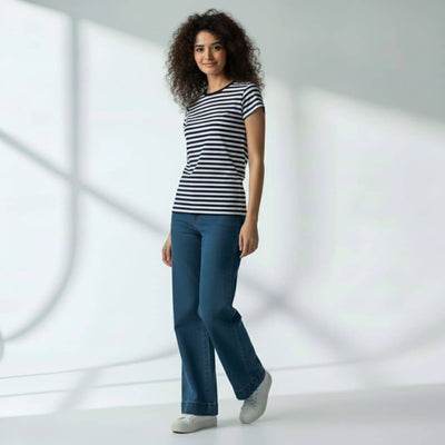The Rich Striped Nautical Crew Neck T-Shirt For Women