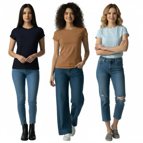 The Crew Neck T-Shirt For Women Combo Set ( Pack of 3 )