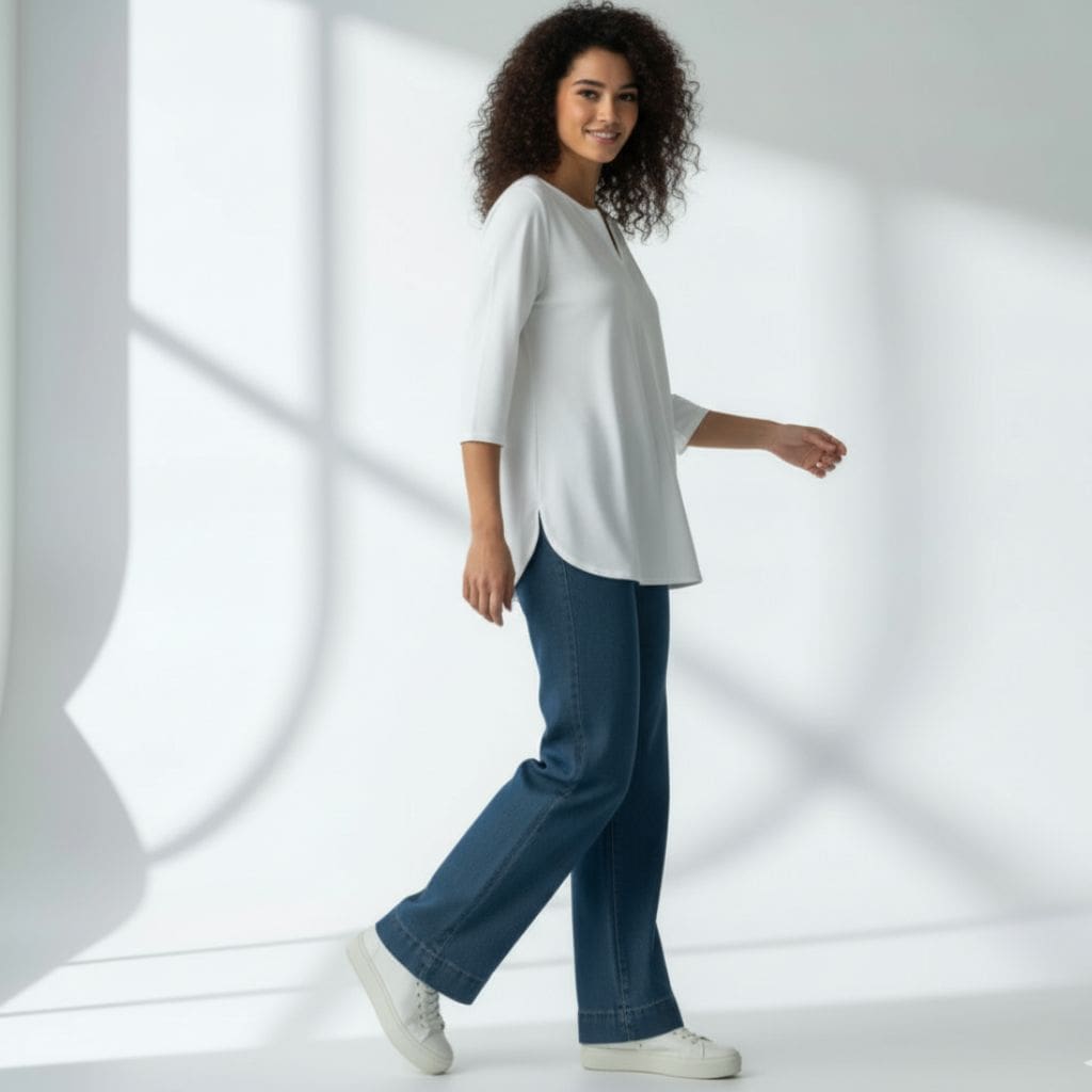 The Brazilian White Cotton V-Notch Neck Short Kurta