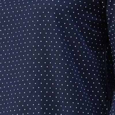 The Hearts of Navy Cotton V-Notch Neck Short Kurta