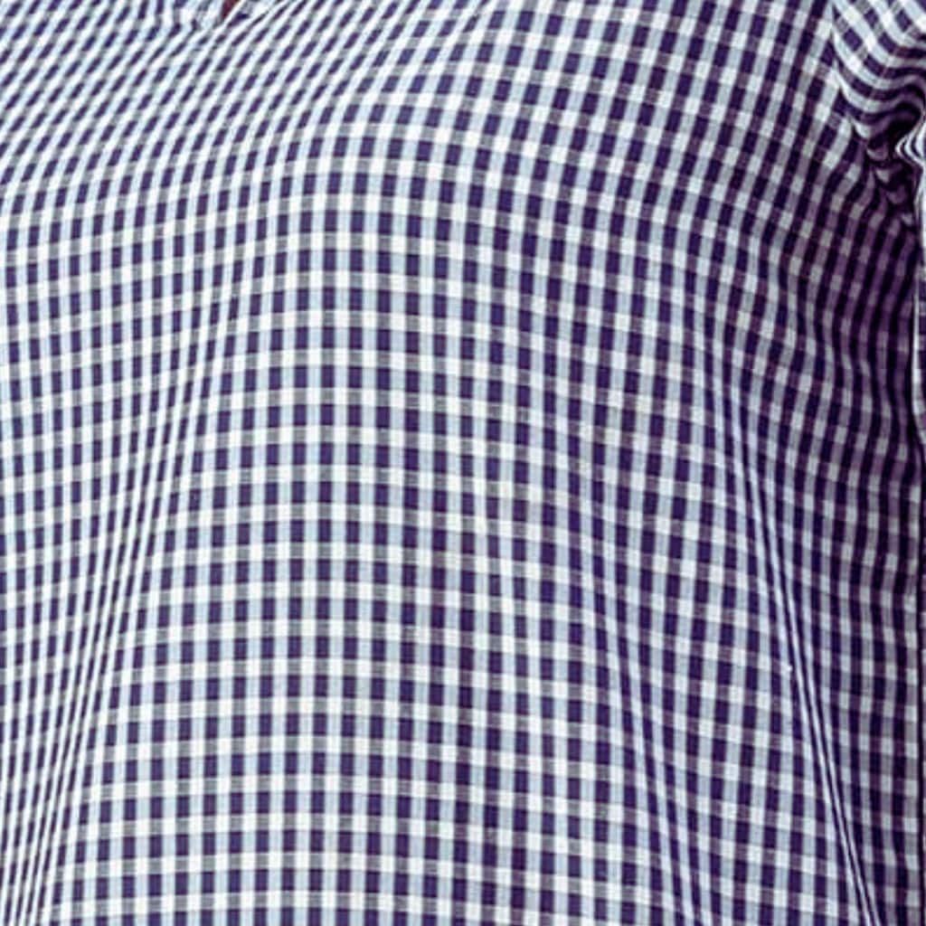 The Gingham Check Cotton V-Notch Neck Short Kurta