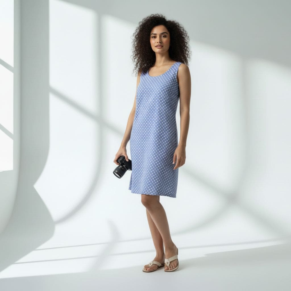 The Polka dot Viscose WFH A-Line Dress