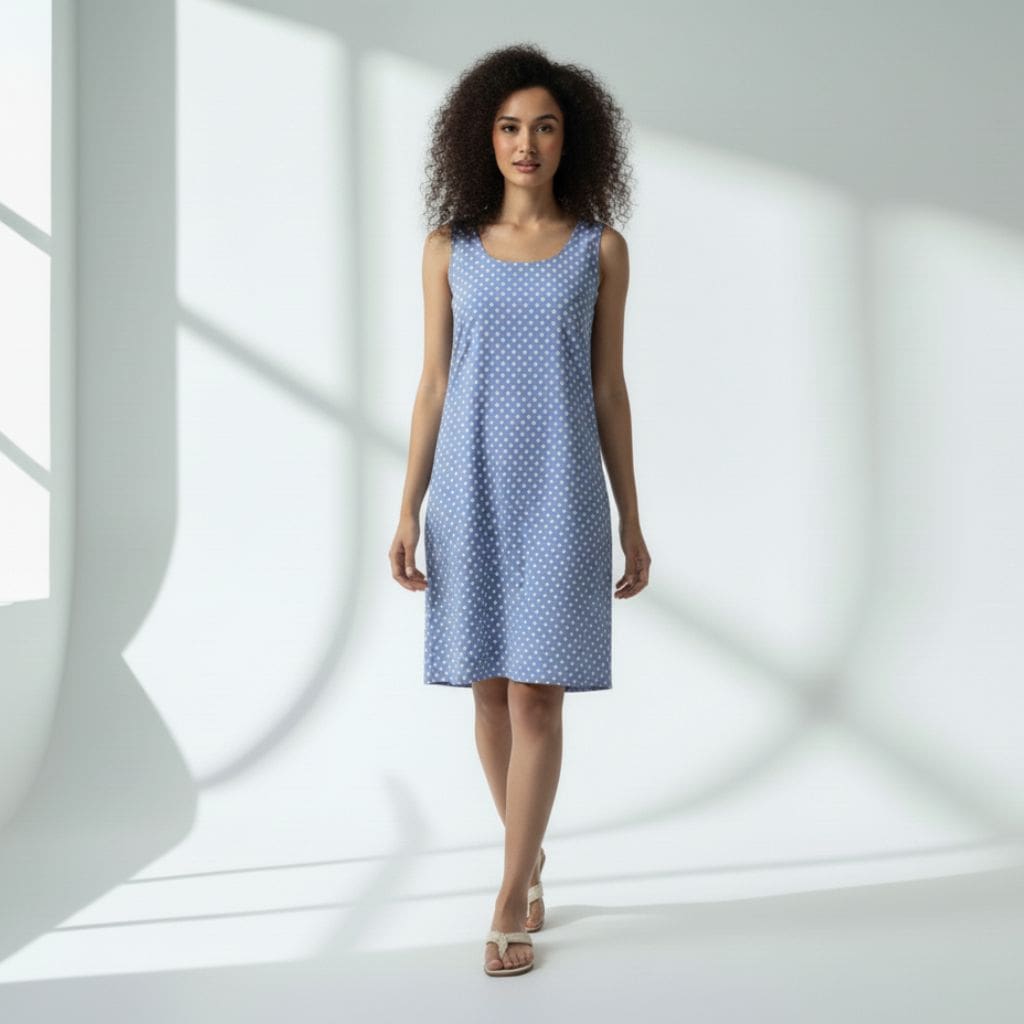 The Polka dot Viscose WFH A-Line Dress