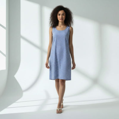 The Polka dot Viscose WFH A-Line Dress