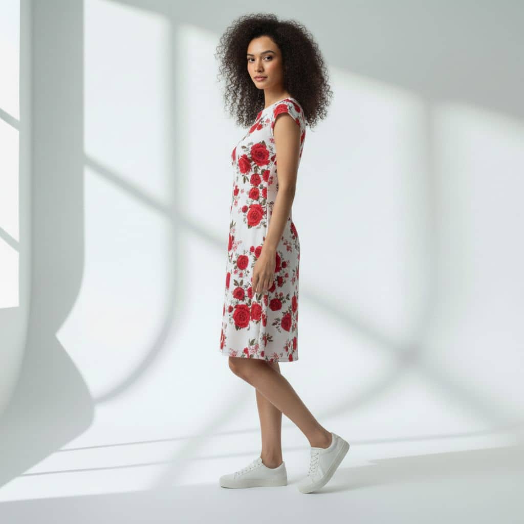 The Floral Viscose WFH A-Line Dress