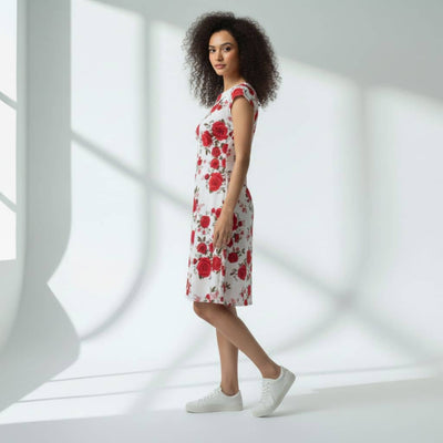 The Floral Viscose WFH A-Line Dress