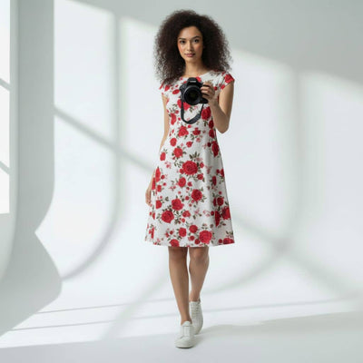 The Floral Viscose WFH A-Line Dress